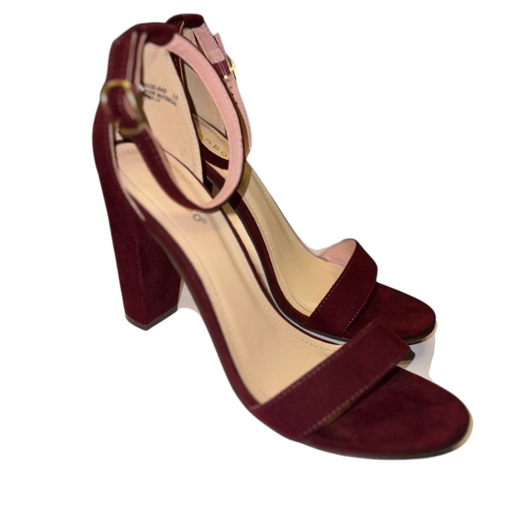 Bamboo Rampage Burgundy Velvety Heel - Size 10 - Picture 3 of 7